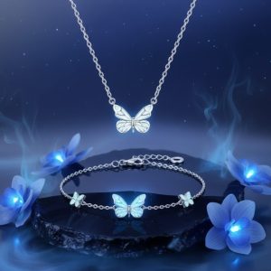 Komplet náhrdelník a náramok Magický motýľ
